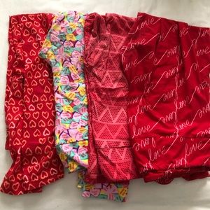 Lot of 4 TC LLR valentines leggings